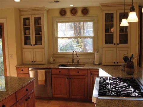 Wood, stainless steel average kitchen cabinet costs. Like stained lower cabinets with painted upper. | Kitchen ...