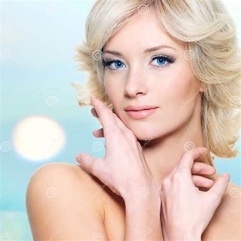 Face Of Beautiful Woman With White Hair Stock Photo Image Of Portrait