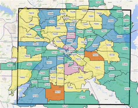 Dallas County Zip Code Map Map Of Zip Codes Printable Map Of The