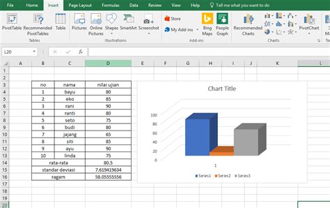 Cara Membuat Diagram Batang Dengan Standar Deviasi Di Excel
