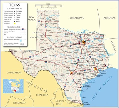 Printable Map Of Texas Cities