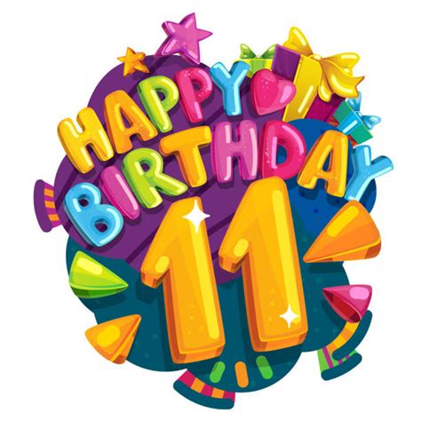 Happy 11th Birthday Royalty Free Vector Image Vectorstock Images And
