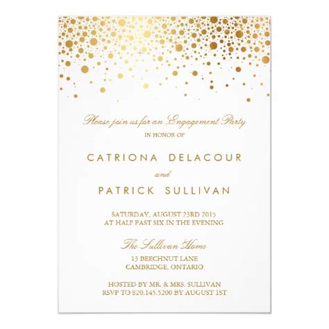 Faux Gold Foil Elegant Engagement Party Invitation Zazzle