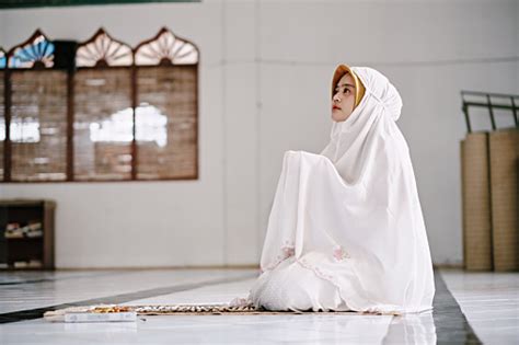 Beautiful Muslim Women Praying In The Mosque Stock Photo Download