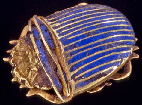 Jigsaw Puzzle Gold And Blue Glass Scarab Amulet Egypt 63 Pieces Jigidi