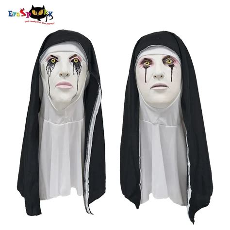 Eraspooky The Conjuring Horror Crying Nun Latex Mask Halloween Costume Props For Adult Game