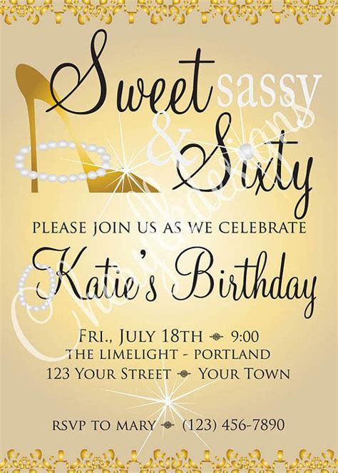Sweet Sassy And Sixty Birthday Invitation And 2 By Cherylkaydesigns 13