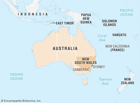 Road Map Of New South Wales Australia