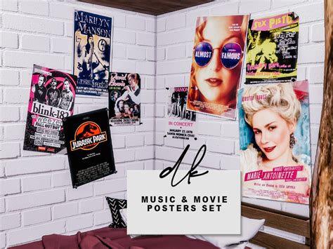 Dk Sims Music And Movie Posters Set Features Emily Cc Finds