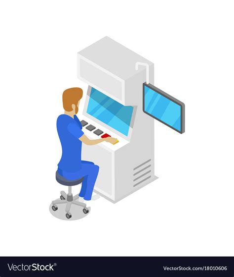 Operator Console Production Line Isometric 3d Icon
