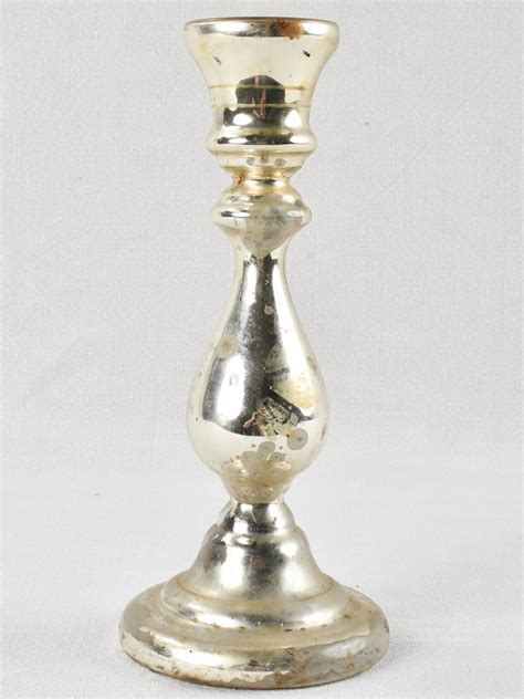 Antique French Mercury Glass Candlestick 11 Chez Pluie