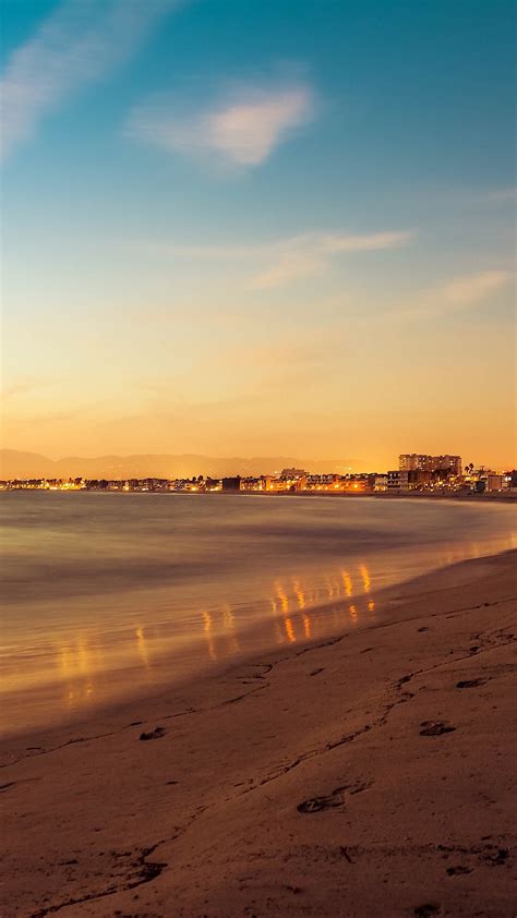 Beach Summer Evening Sand Golden Waves Iphone 6 Hd