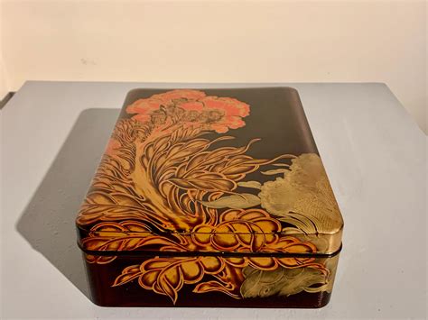 Large Vintage Japanese Lacquer Document Box Ryoshibako Showa Period