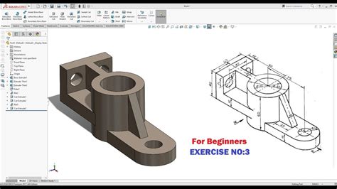 Solidworks Tutorial For Beginners Exercise 3 Youtube