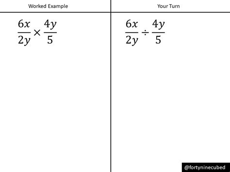 Multiplying And Dividing Algebraic Fractions Variation Theory