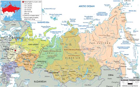 Find inspiring, fresh insights from #russia❗ home to more than 190 ethnic groups & authentic cultures, with 11 time & 7 climate zones. Detailed Political Map of Russia - Ezilon Maps