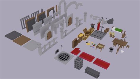 Free Low Poly Dungeon Assets Free Vr Ar Low Poly 3d Model Fbx Blend