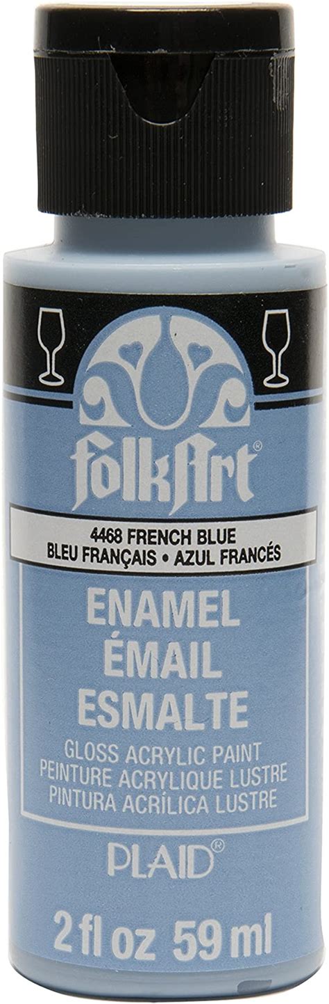 Folkart Enamel Glass And Ceramic Paint In Assorted Colors 2 Oz 4468 French Blue Amazon Ca Home