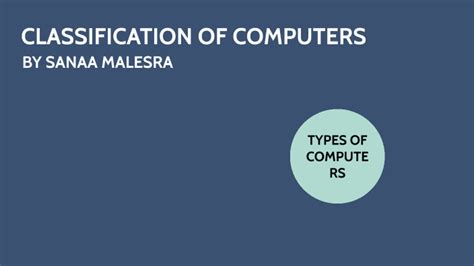 Classification Of Computers By Sanaa 1301017