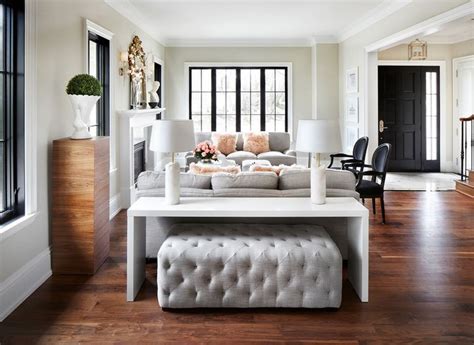Low table behind the sofa can be paried with an ottoman ...