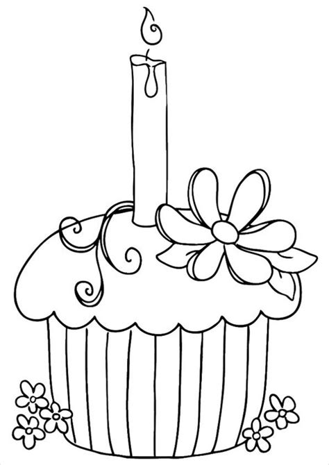 Happy Birthday Cupcake Coloring Pages At Getcolorings Free