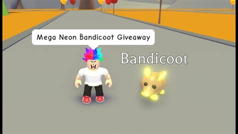 Halloween Giveaway Mega Neon Bandicoot Adopt Me Roblox Open Youtube