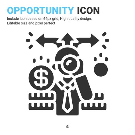 Opportunity Icon Vector With Glyph Style Isolated On White Background