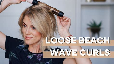 Loose Beach Wave Curls Short Hair Tutorial Youtube