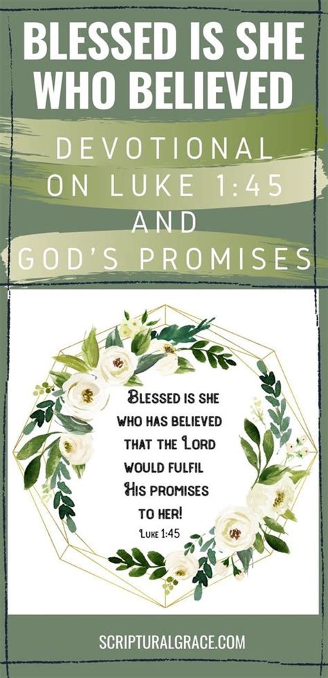Blessed Is She Who Believed Luke 145 Devotional And Ts