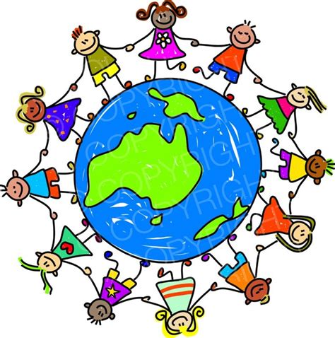 Toddler Art Australian World Globe Clipart Children