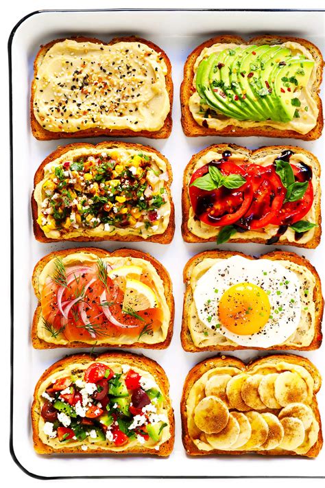 Hummus Toast 8 Ways Gimme Some Oven