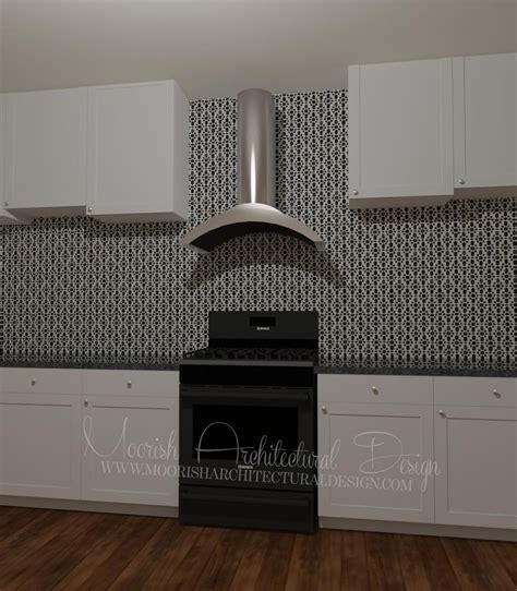 Easy to use and clean. Black & White Moroccan backsplash . For more info go to ...
