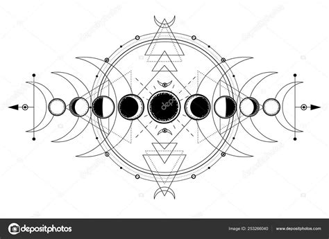 Download Mystical Drawing Phases Of The Moon Energy Circles Sacred