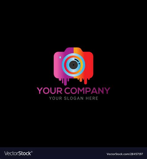 Creative Colorful Camera Logo Design Royalty Free Vector