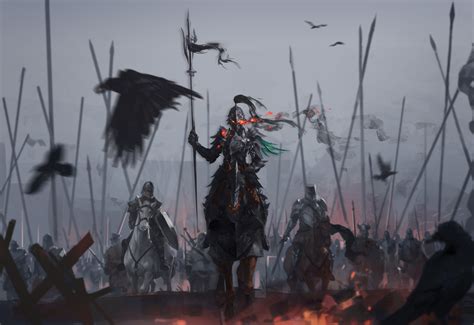 Wallpaper Digital Art Knight Army Warrior Spear Fantasy Art