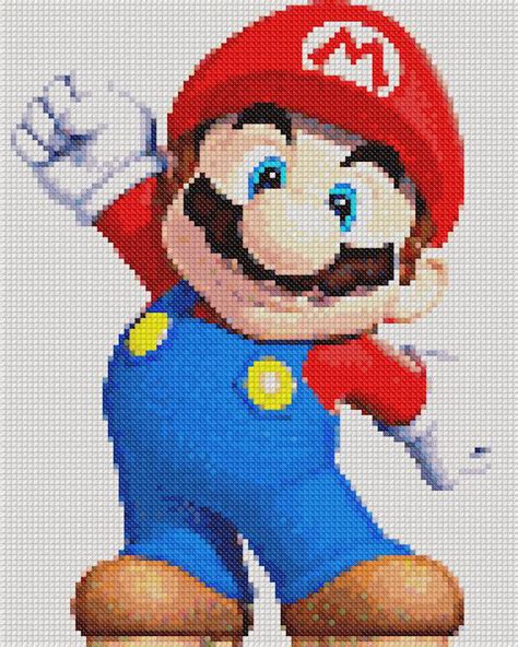 Super Mario Cross Stitch Pattern Pdf Cute Embroidery Wall Etsy