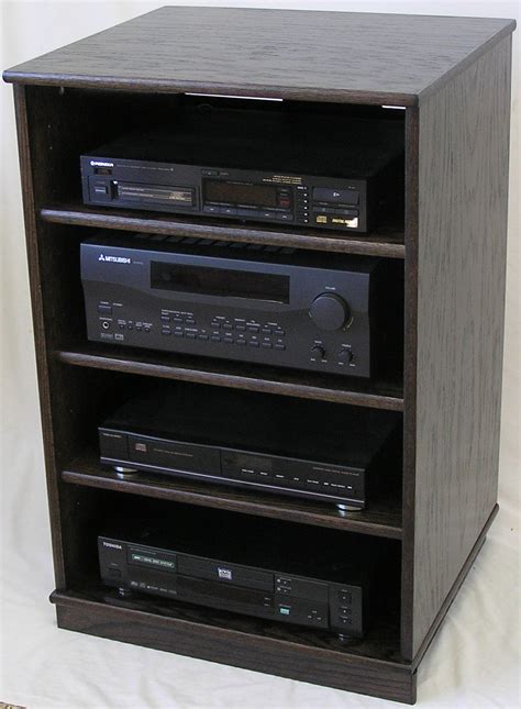 Ebony Oak Wooden Tv Stand Stereo Component Cabinet By Decibel Designs