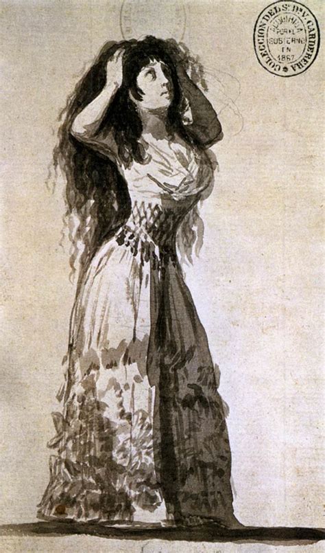 The Duchess Of Alba Arranging Her Hair By Francisco José De Goya Y