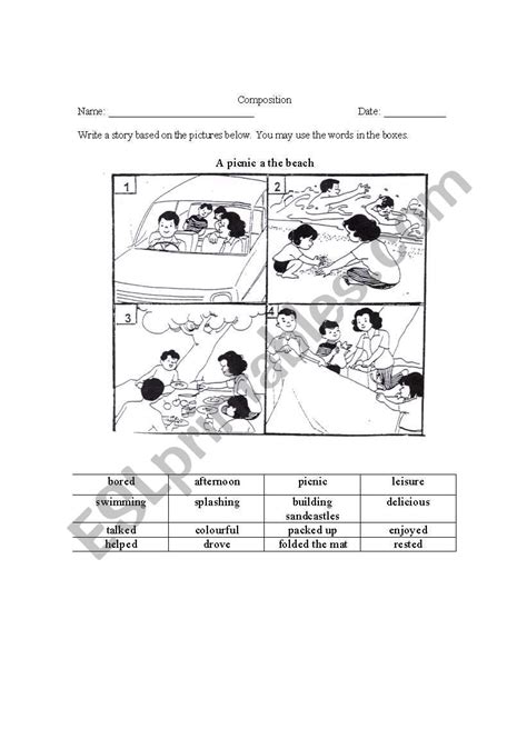 Picture composition pdf book is also available for read online, mobi, docx and mobile and kindle reading. A picnic at the beach- A 4 picture composition - ESL ...