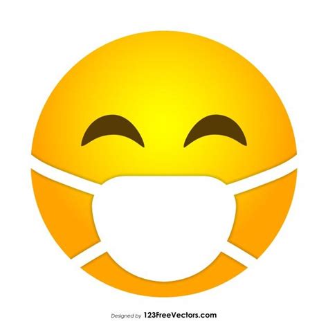 Thumbs Down Emoji With Mask High Quality Emoticon On White Rona Emoji Face With