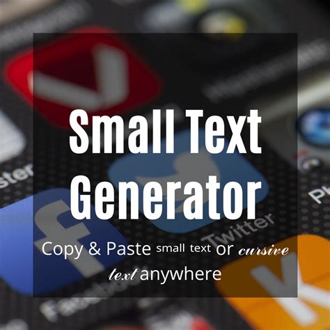 Small Text Generator ᵗʸᵖᵉ ⁱⁿ ˢᵐᵃˡˡ ᵗᵉˣᵗ ⁽ᵐᵒᵇⁱˡᵉ⁻ᶠʳⁱᵉⁿᵈˡʸ