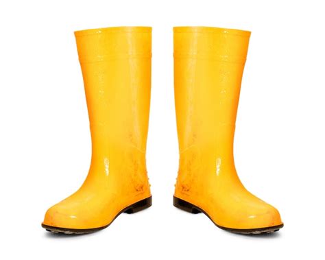 Premium Photo Yellow Rubber Boots Isolated On White Background