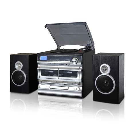 Trexonic 3 Speed Turntable With Cd Player Double Cassette Player