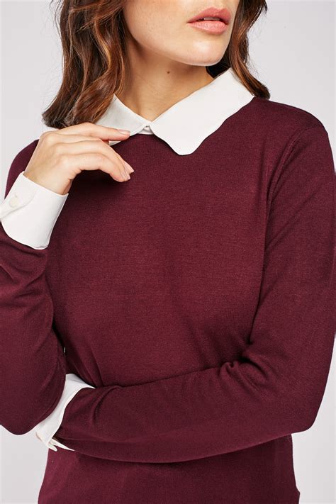 Collared Knit Sweater Just 7