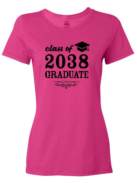 Inktastic Class Of 2038 Graduate With Graduation Cap Womens T Shirt