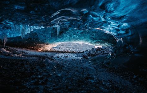 Wallpaper Ice Nature Frozen Stones Iceland Cave