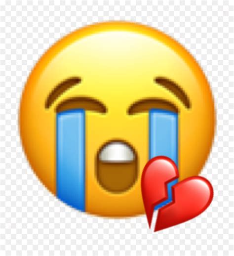 Cry Sad Emoji Tear Tears Heart Heartbreak Break Smiley Hd