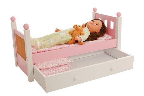Furniture Bed American Girl Doll Single Trundle Mattress Pink Bedding