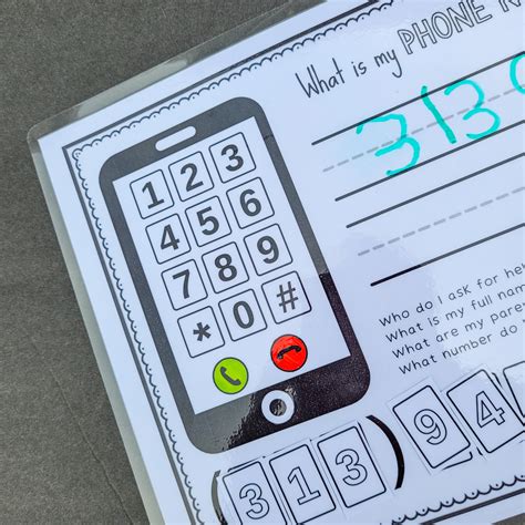 Free Printable Learn Your Phone Number Worksheet For Kids