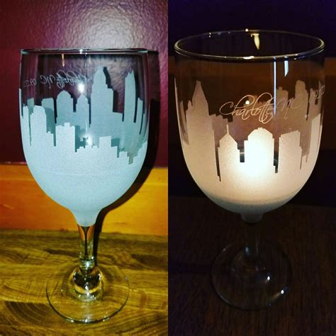We Etched A City Skyline Into A Wine Glass To Represent A Significant